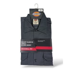 Dickies Short Sleeve Twill Work Shirt Men's SMALL New NWT Original Fit Dark Gray